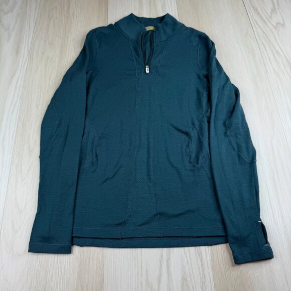 SmartWool Womens Green Long Sleeve 1/4 Zip Baselayer Top Size Small Set Of 2 - Picture 1 of 16